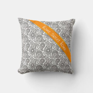 Mandarine Black Paisley Kissen