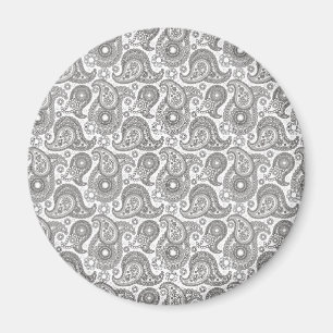Mandarine Black Paisley Magnet