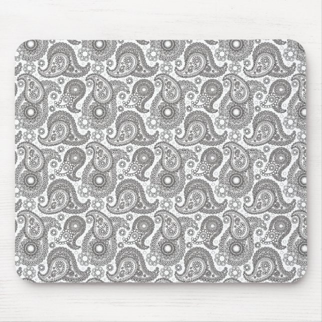 Mandarine Black Paisley Mousepad (Vorne)