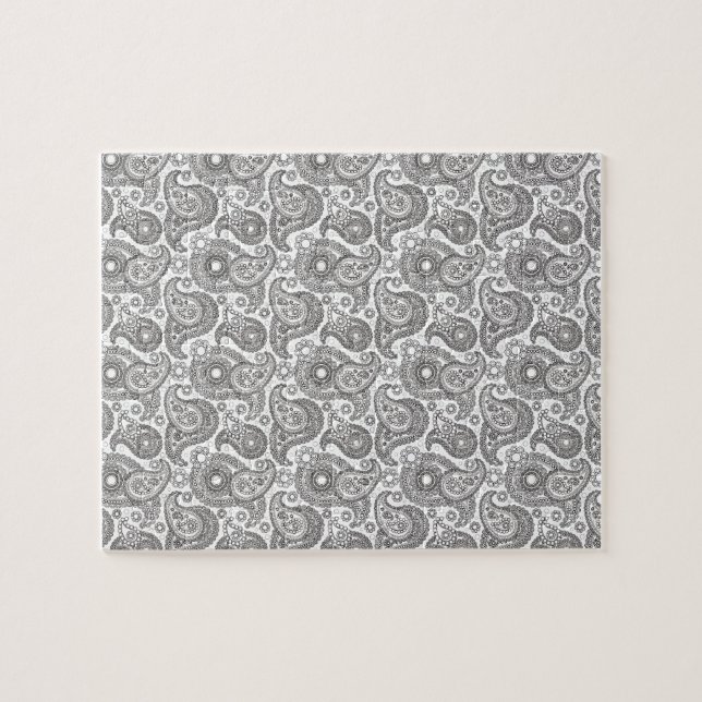 Mandarine Black Paisley Puzzle (Horizontal)