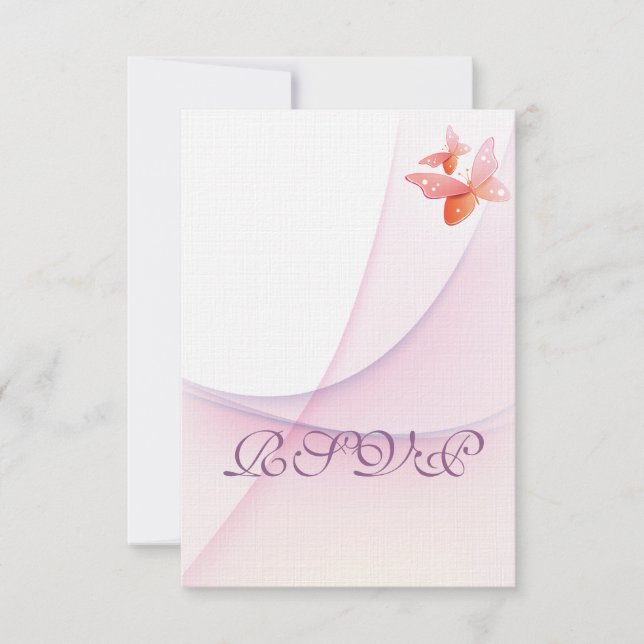 Mandarine Butterfly RSVP Karte (Vorderseite)