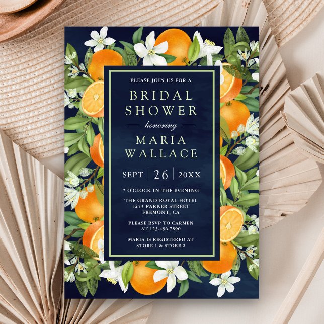 Mandarine Citrus Orange Foto Brautparty Einladung (Von Creator hochgeladen)