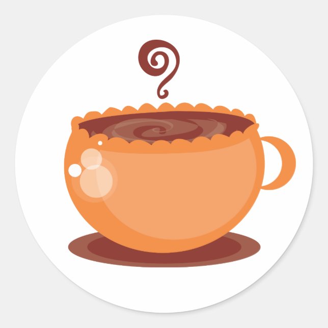 Mandarine Coffee Cup Coordination Umschlag Aufkleb Runder Aufkleber (Vorderseite)