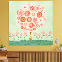 Mandarine Dream Tree Mixed Media Poster Print Art