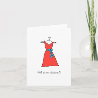 Mandarine Dress, wirst du meine Brautjungfrau sein Einladung