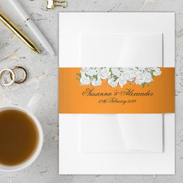 Mandarine Elegance Botanische Hochzeit Einladungsbanderole