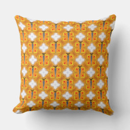 Mandarine Grau Butterfly Kissen