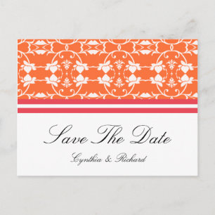 Mandarine-Himbeerorangen-Save the Date Postkarte