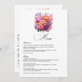 Mandarine, Hot-Pink & Royal Lila Menükarte