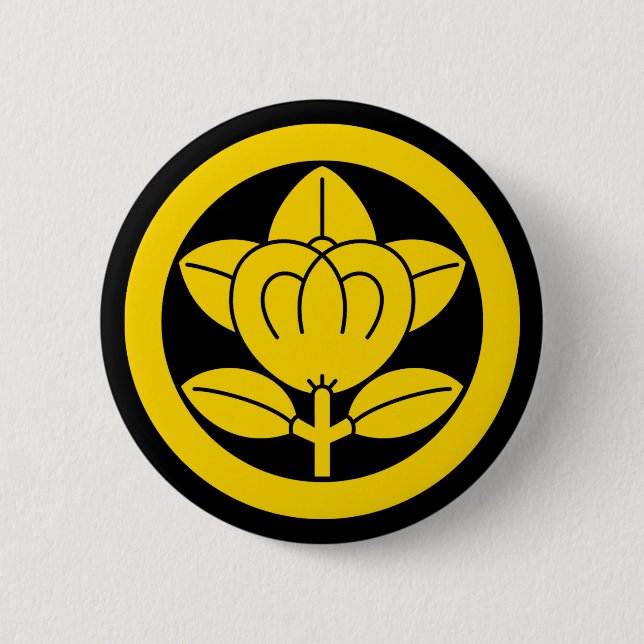 Mandarine in Kreis Button (Vorderseite)