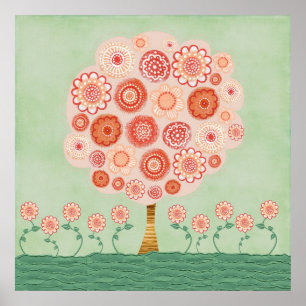 Mandarine Landscape Mixed Media Poster Print Art