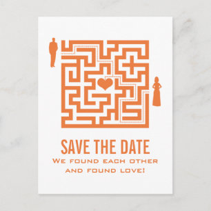 Mandarine Liebe Save the Date Postkarte