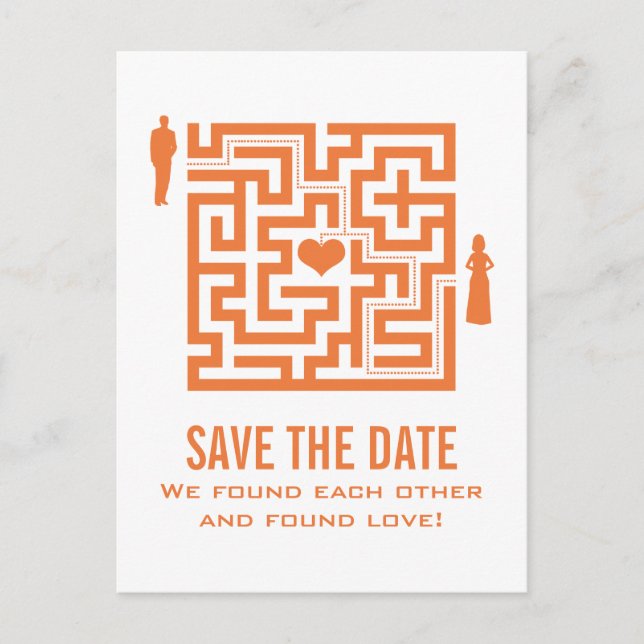 Mandarine Liebe Save the Date Postkarte (Vorderseite)