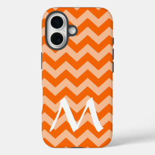 Mandarine marokkanische Moods Chevrons mit Monogra iPhone 16 Hülle
