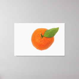 Mandarine mit grünem Blattblättriger Mandarine Leinwanddruck