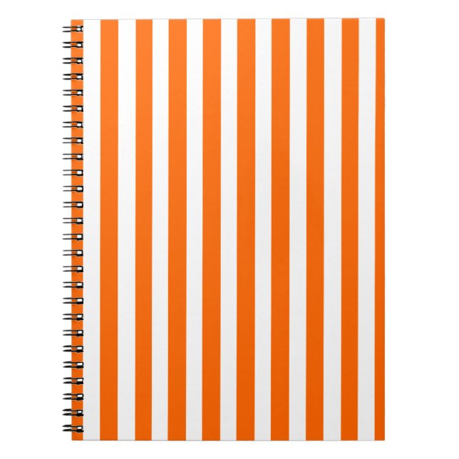 Mandarine Moderne Streifen Notizblock (Vorderseite)