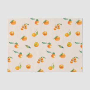 Mandarine Obst mit Blätter Seidenpapier