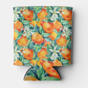 Mandarine Orange: Aquarellfarben-Retro-Illustratio Dosenkühler