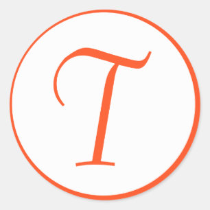 Mandarine Orange Aufkleber für Mit Monogramm Umsch