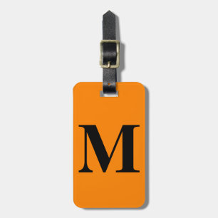 Mandarine Orange Black Custom Monogram Name Gift Gepäckanhänger