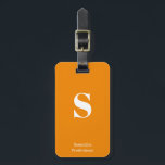 Mandarine Orange Monogram Name Stilvolle Schreibma Gepäckanhänger<br><div class="desc">Dicke Mandarine Orange Monogram Name Stilvolle Schreibmaschine Gepäckmarke für Ihre Reise und Ihren Urlaub,  passen Sie diese stilvolle Tasche Tag es mit Ihrem eigenen ersten Monogramm und Namen.</div>