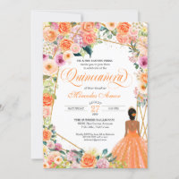 Mandarine Orange Peach Blush Rose Quinceanera