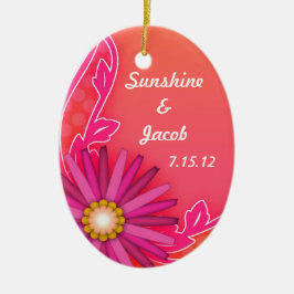 Mandarine Orange und Rosa Sommerhochzeit Keramikornament