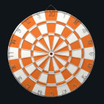 Mandarine Orange und Weiß Dartscheibe<br><div class="desc">Mandarine Orange und White Dart Board</div>