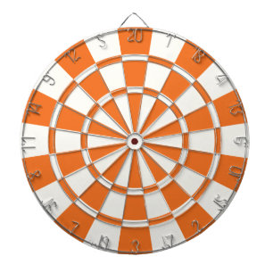Mandarine Orange und Weiß Dartscheibe