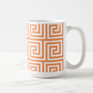 Mandarine-orange weißes griechisches tasse