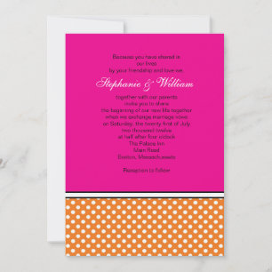 Mandarine Polka Dot und Rosa Einladung zur Hochzei