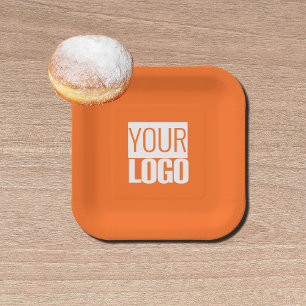 Mandarine Pop - Logo hinzufügen Pappteller