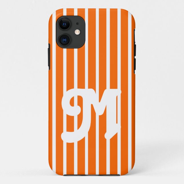 Mandarine Poppy Safari Streifen Case-Mate iPhone Hülle (Rückseite)