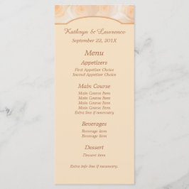 Mandarine Rose Personalisierte Hochzeitmenü Menükarte