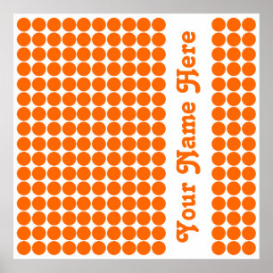 Mandarine Safari Dot mit Namen Poster