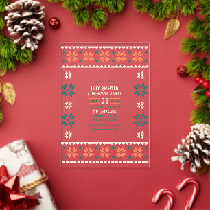 Mandarine Spruce Ugly Sweater Party Acryleinladungen