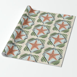 Mandarine Starfish Verpackungspapier Geschenkpapier