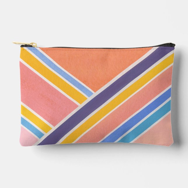 Mandarine Streifen Zubehörtasche (Vorderseite)