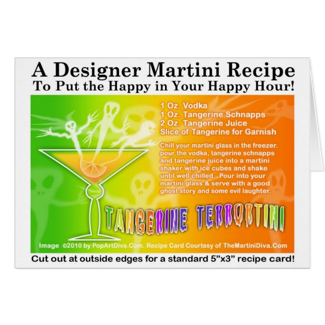 Mandarine Terror Halloween Martini Rezept Card (Vorderseite (Horizontal))