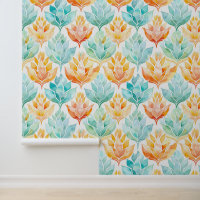 Mandarine Türkisfarbene Abstrakte Blume