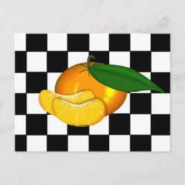 MANDARINE ÜBER SCHACHBRETTER POSTKARTE
