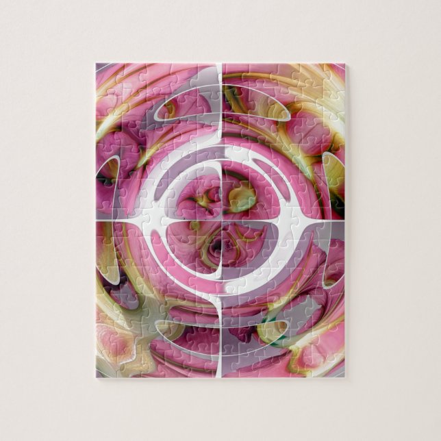 Mandarine-und Rosen-abstrakte Collage Puzzle (Vertikal)