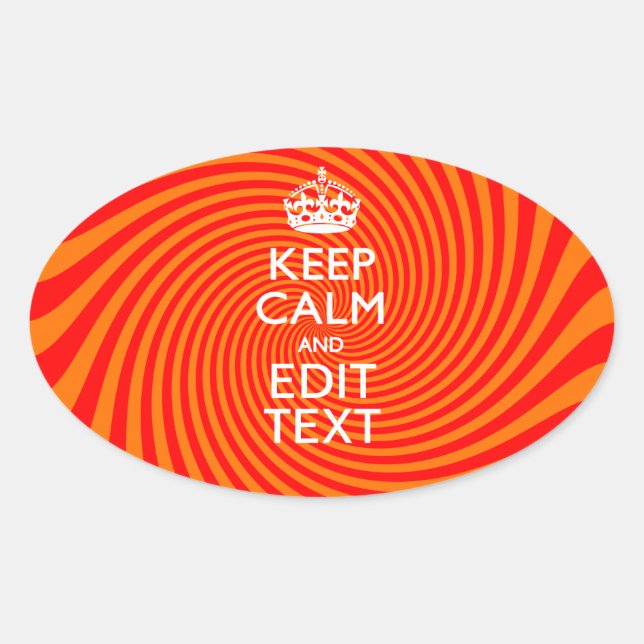 Mandarine und Rot-Swirl-Dekoration für Ihre Behalt Ovaler Aufkleber (Vorderseite)