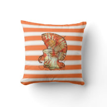 Mandarine und Weiß Streifen Schirm & Regenboot