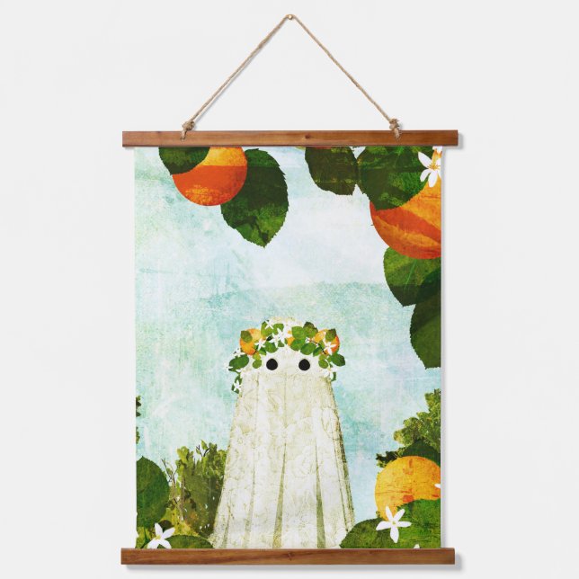 Mandarine Wandteppich Mit Holzrahmen (Vorderseite)