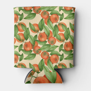 Mandarine Wasserfarbe, nahtlose Fruchtmuster. Dosenkühler