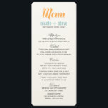 Mandarine Wedding Menu Cards Menükarte<br><div class="desc">Spezielle Hochzeitsmenüs im Rahmen der Mason Jar Wedding Collection.</div>