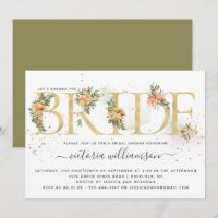 Mandarine Zitrus und Brautparty aus Gold und Blume