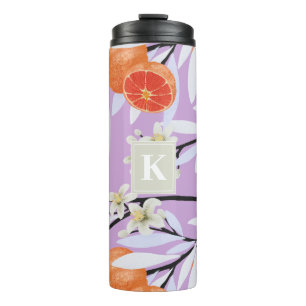 Mandarine Zitrusfrüchte blühende Zweige Blumenoran Thermosbecher