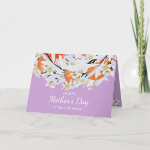 Mandarine Zweige Blume Wreath Citrus Lilac Karte